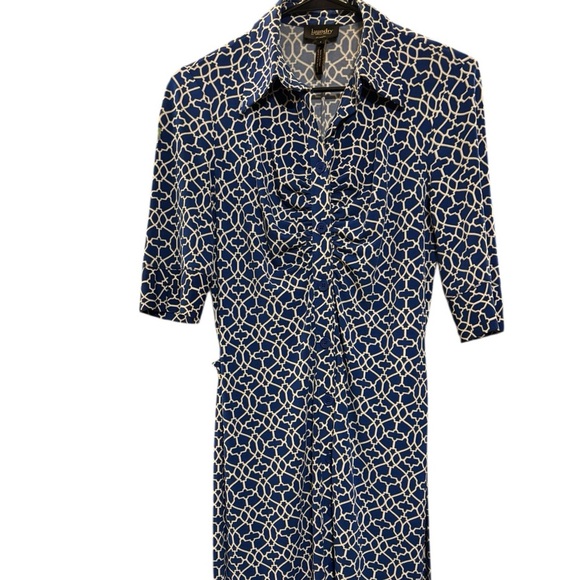 Laundry by Shelli Segal Patterned Long Sleeve Dress Knee Length Size 4 - Picture 5 of 16